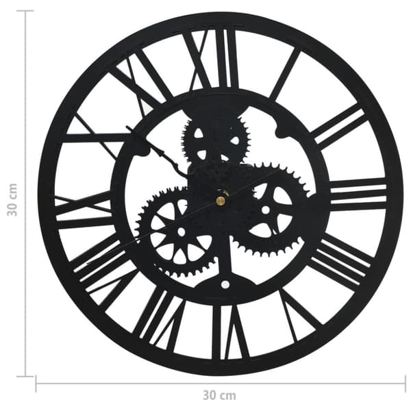 vægur 30 cm akryl sort