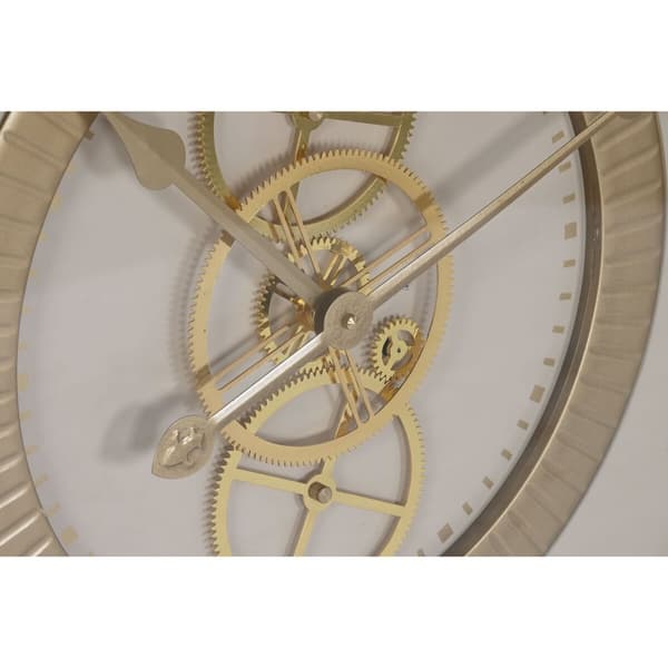 Väggklocka Home ESPRIT Vit Beige Gyllene Glas Järn 60 x 8 x 60 cm 59,5 x 8,5 x 59,5 cm