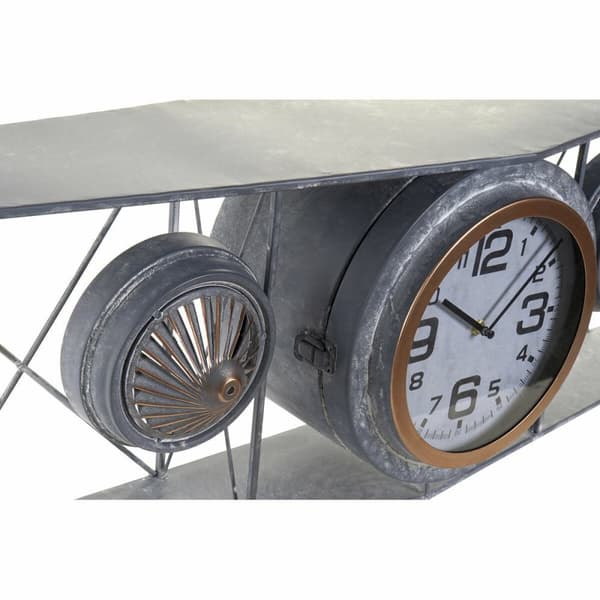 Vægur DKD Home Decor Krystal Jern Fly Træ MDF Mørkegrå (120 x 21 x 33.5 cm)