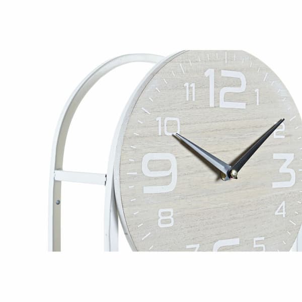 Vægur DKD Home Decor Natur Metal MDF Hvid (25,5 x 11,5 x 71 cm)