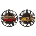 Miniatyrbillede 1 af 4: Vægur Home ESPRIT Gul Rød Metal Vintage 34 x 33,5 x 32,5 cm (2 enheder)