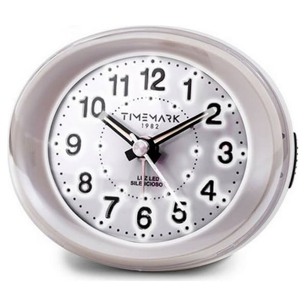 Analog Väckarklocka Timemark Vit LED Ljus Tyst Snooze Nattläge 9 x 9 x 5,5 cm (9 x 9 x 5,5 cm)