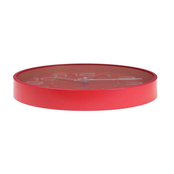 Väggklocka Versa Röd Plast 3,7 x 30 x 30 cm