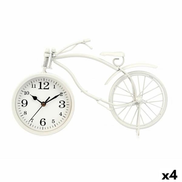 Namizna ura Cykel Hvid Metal 36 x 22 x 7 cm (4 enheder)