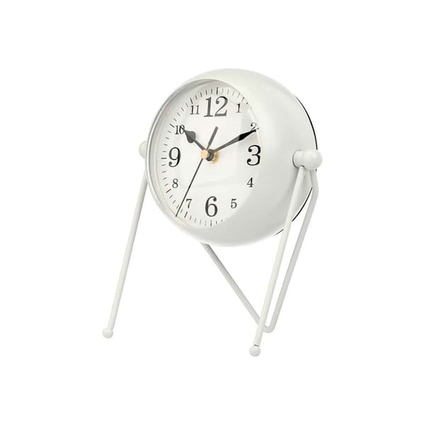 Namizna ura Hvid Metal 18 x 21 x 12 cm (4 enheder)