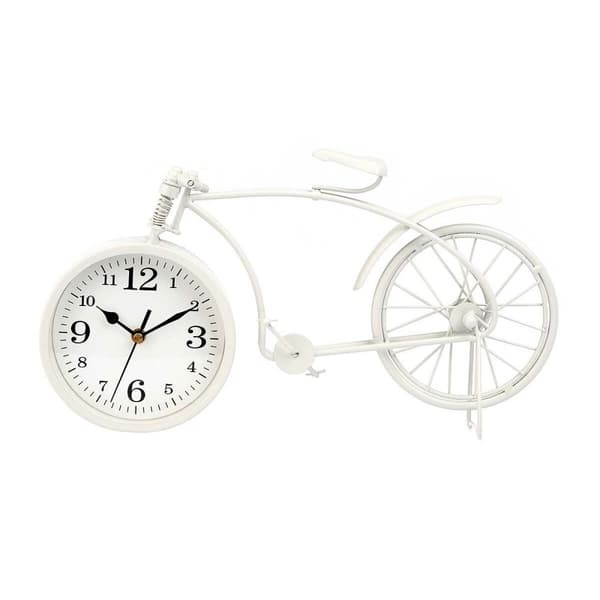 Namizna ura Cykel Hvid Metal 38 x 20 x 4 cm (4 enheder)
