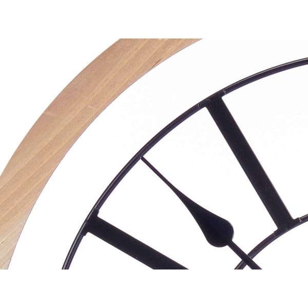 Vægur Sort Metal Træ MDF 60 x 60 x 4,5 cm (4 enheder)