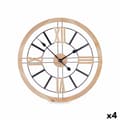 Miniatyrbillede 1 af 2: Vægur Sort Metal Træ MDF 60 x 60 x 4,5 cm (4 enheder)