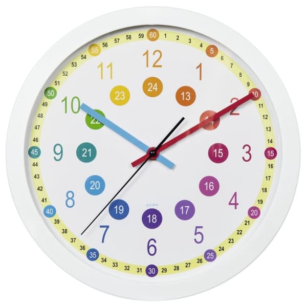Hama Väggklocka För Barn Lättlärd Diameter 30 Cm Lågt ljud