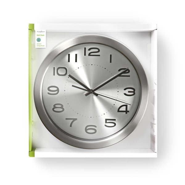 Nedis CLWA010MT30SR Rundt vægur Diameter 30 Cm Rustfrit stål