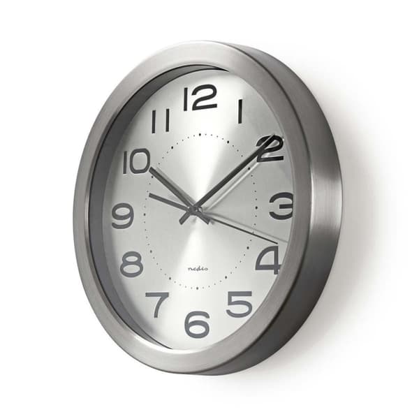 Nedis CLWA010MT30SR Rundt vægur Diameter 30 Cm Rustfrit stål