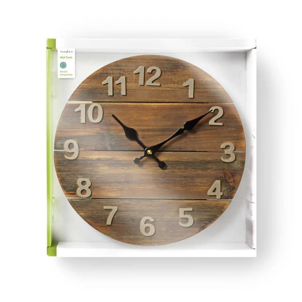 Nedis CLWA002WD30 Rundt vægur Diameter 30 Cm Træ