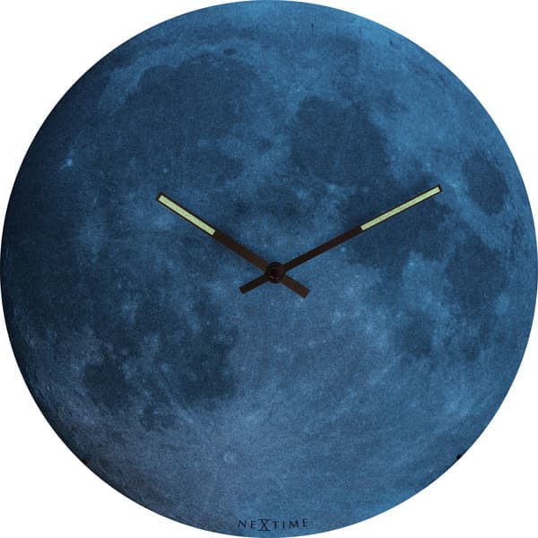 NeXtime NE-3164 Vægur Dia. 35 cm, kugleglas, 'Blue Moon Dome'