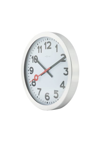 NeXtime NE-3998AR Väggklocka Dia. 19 cm, Borstad aluminium, 'Station'
