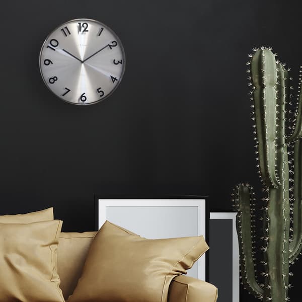 NeXtime NE-3289GS metallväggklocka - 40cm - Silent Clock - Metall - "Reflection"