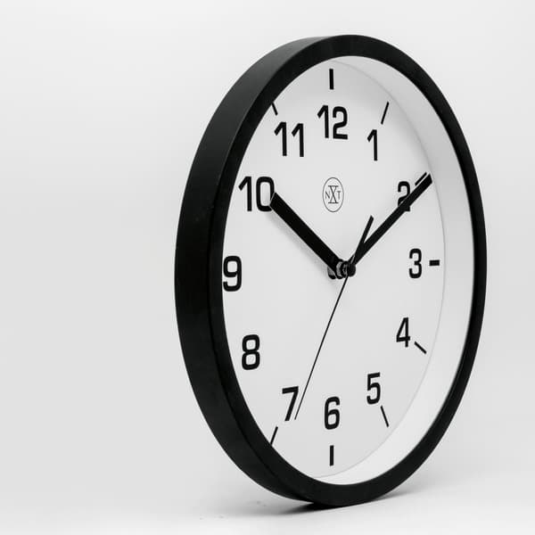 NeXtime NX-7321ZW Vægur NXT Diameter 20 cm Plast Sort, Hvid Urskive