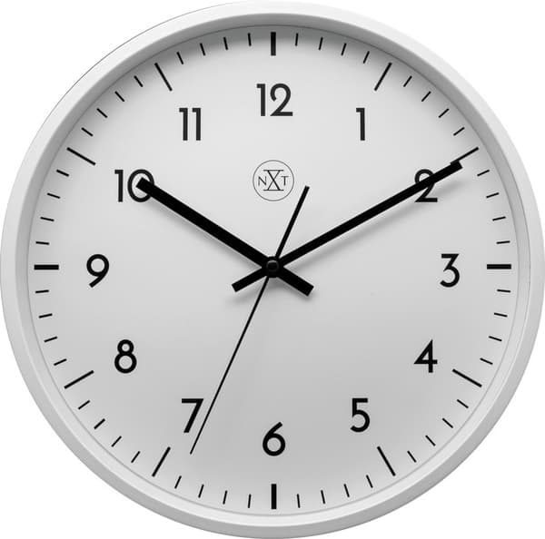 NeXtime NX-7320 Vægur NXT Diameter 30 cm Plast Hvid, Hvid Urskive