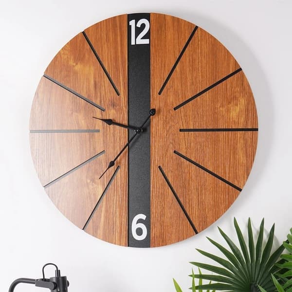 Brun väggklocka 60 cm