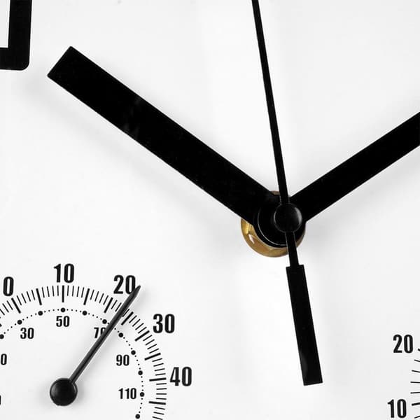 Vægur med termometer og hygrometer, hvid, 25 cm
