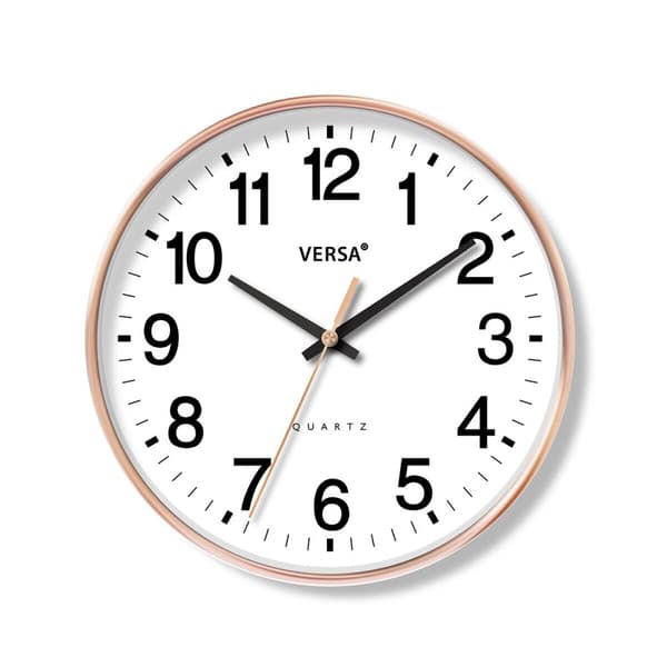 Väggklocka Versa Vit Plast 4,3 x 30 x 30 cm