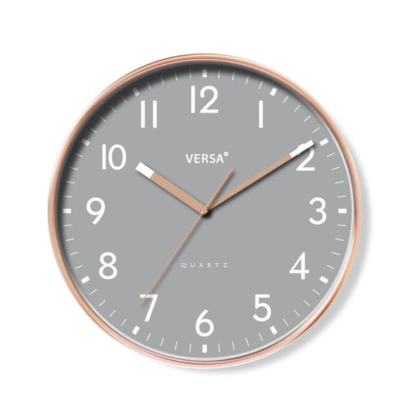 Väggklocka Versa Grå Plast 4 x 30 x 30 cm