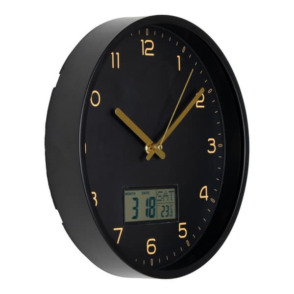 Rootz Wall Clock - Digital Clock - Silent Movement - Lätt att läsa display - Ø25cm