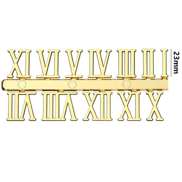 INF Hopeiset roomalaiset numerokellon numerot - 2,3 cm - Lahjapakkaus Kulta