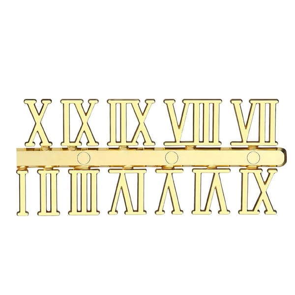 INF Hopeiset roomalaiset numerokellon numerot - 2,3 cm - Lahjapakkaus Kulta