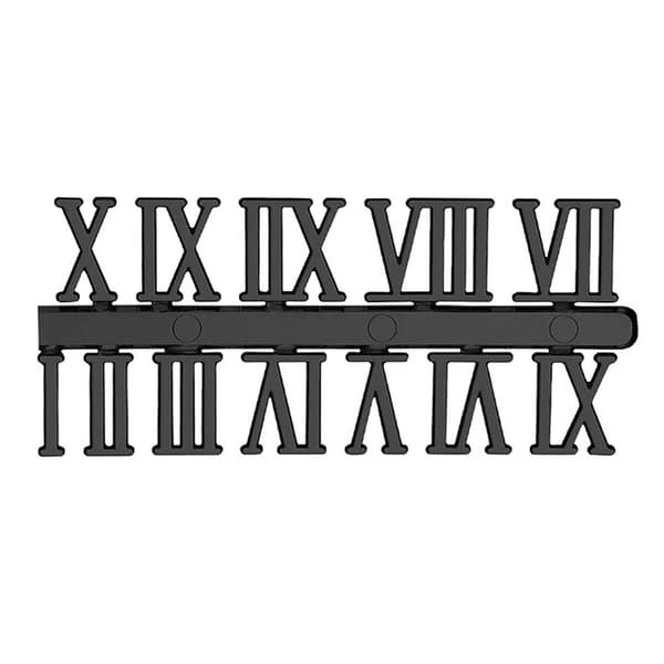 INF Silver Romersk Sifferklocka Siffror - 2,3 cm - Förpackad Svart