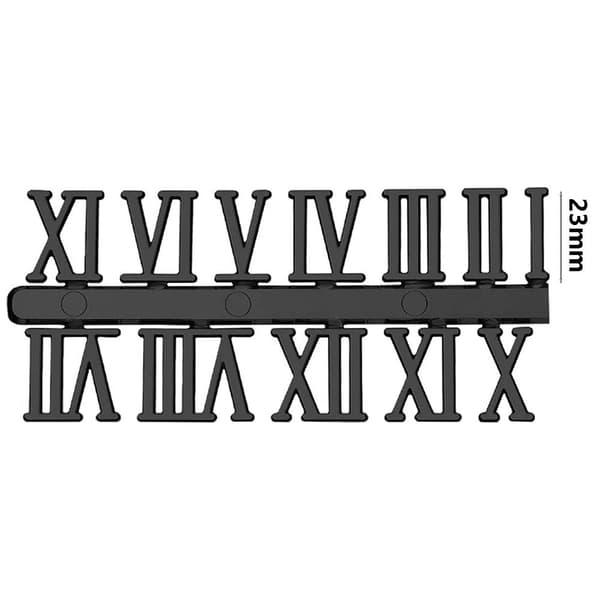 INF Silver Romersk Sifferklocka Siffror - 2,3 cm - Förpackad Svart