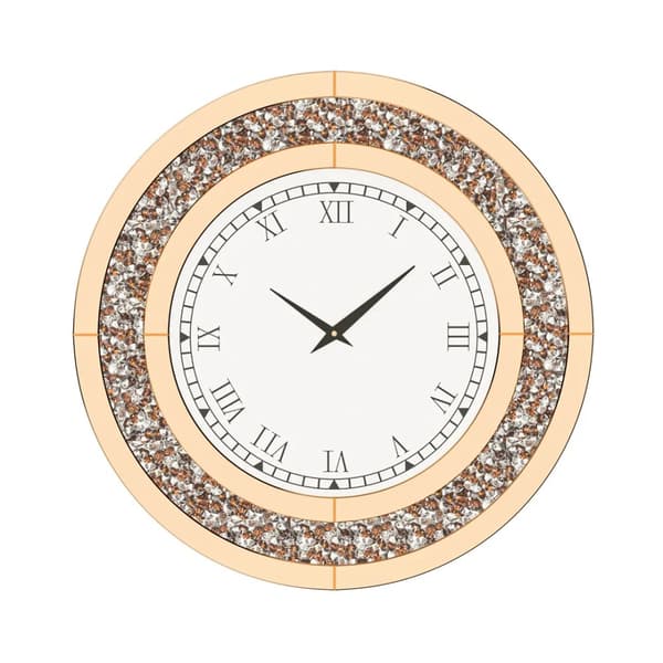Vægur, Elegant Rundt Design, Stille Kvarts Bevægelse,60cm (24tommer), Tawny Tinted