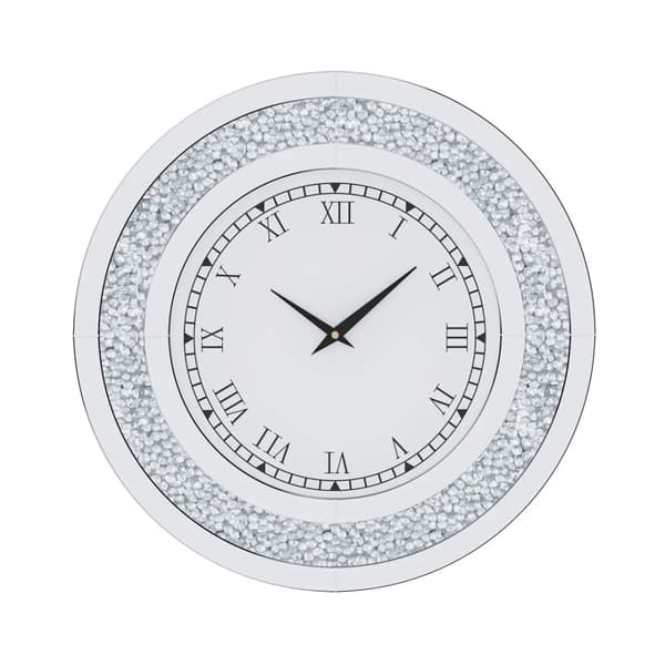 Vægur, Elegant Rundt Design, Stille Kvarts Bevægelse,80cm (32tommer), Sølv