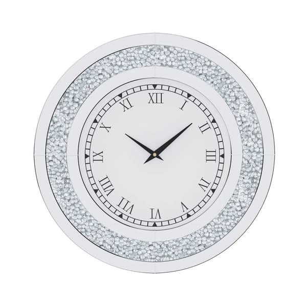 Vægur, Elegant Rundt Design, Stille Kvarts Bevægelse,80cm (32tommer), Sølv