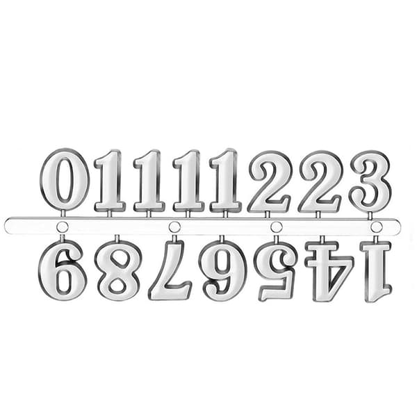 INF Kellon numerolevy - 2cm DIY roomalainen numerojoukko Hopea