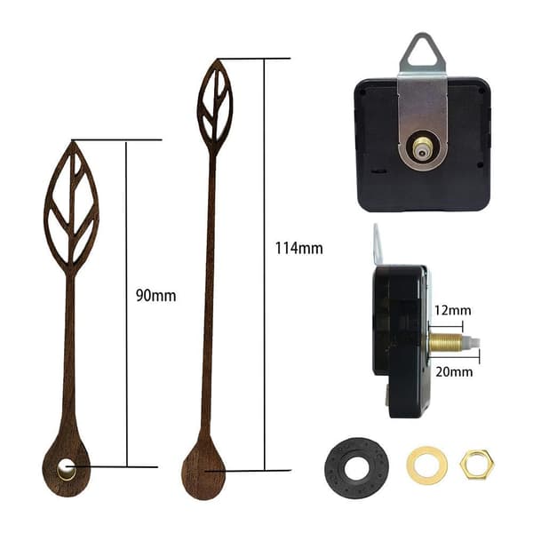 INF Stille klokkebevegelse med 20 mm aksel - DIY-klokkedeler