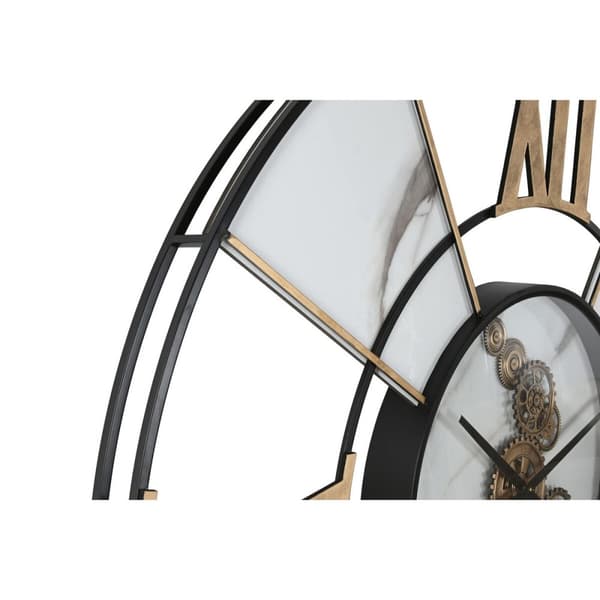 Väggklocka Home ESPRIT Vit Svart Gyllene Metall 142 X 9 X 142 cm
