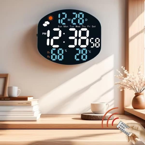 Seinäkello Digital Temp Hum
