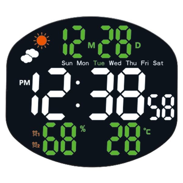 Seinäkello Digital Temp Hum