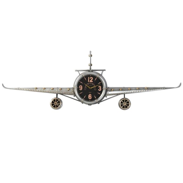 Vægur Home ESPRIT Gylden Sølvfarvet Metal Fly Vintage 143 x 20 x 46 cm