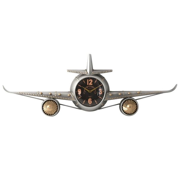 Vægur Home ESPRIT Gylden Sølvfarvet Metal Fly Vintage 114 x 11 x 40 cm