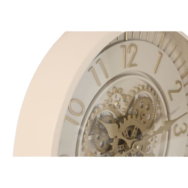 Seinäkello Home ESPRIT Beige Kullattu Kristalli Rauta 46 x 8,5 x 46 cm