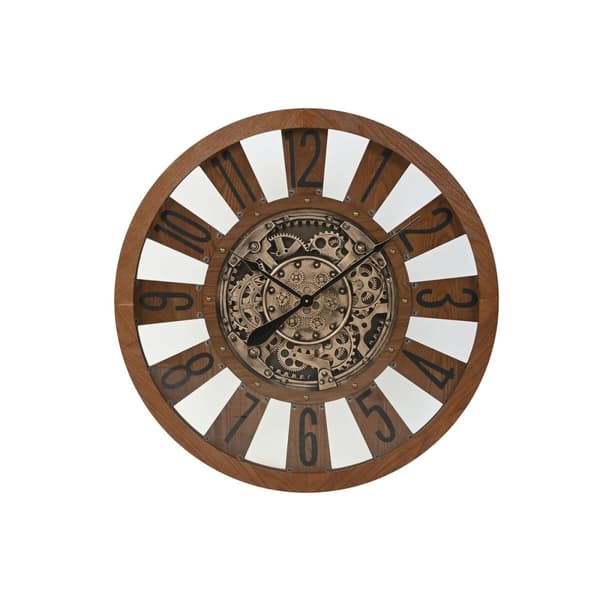 Vægur Home ESPRIT Natur Træ Metal 80 x 9,5 x 80 cm
