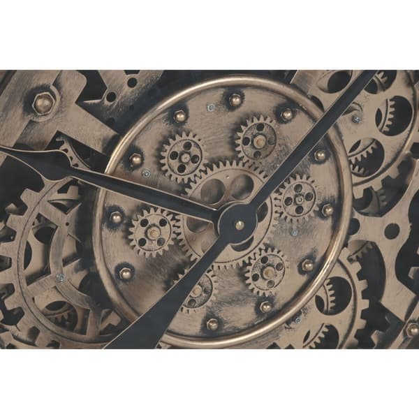 Veggklokke Home ESPRIT Naturell Tre Metall 80 x 9,5 x 80 cm