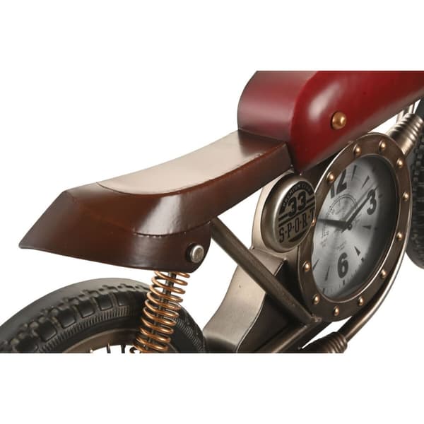 Veggklokke Home ESPRIT Rød Gyllen PVC Metall Moped Vintage 95 x 12 x 43,5 cm