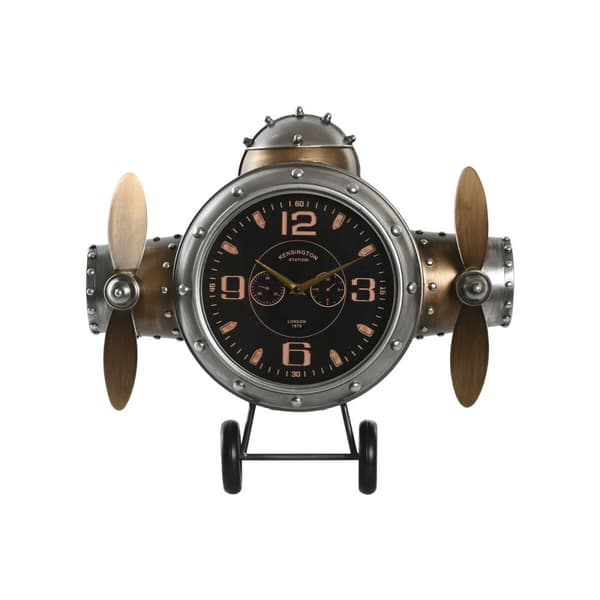 Vægur Home ESPRIT Gylden Sølvfarvet Metal Fly Vintage 50 x 10,5 x 49,5 cm