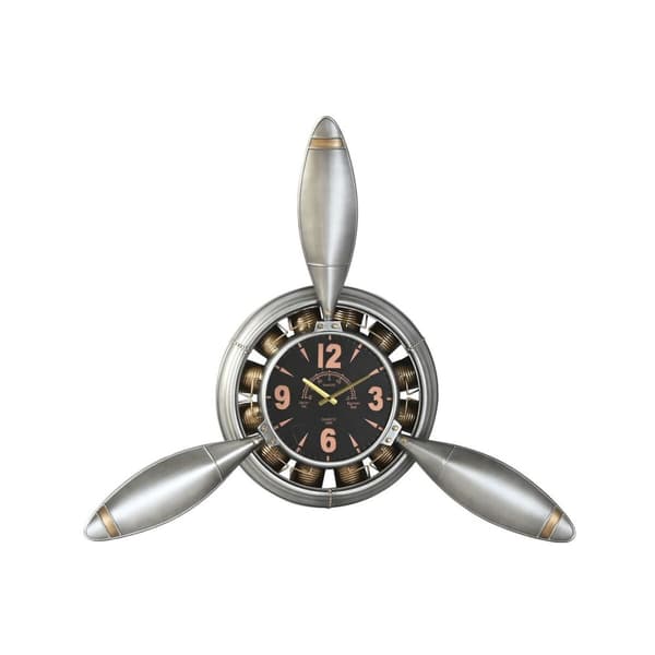 Vægur Home ESPRIT Gylden Sølvfarvet PVC Metal Skruelinje Vintage 133 x 24 x 120 cm