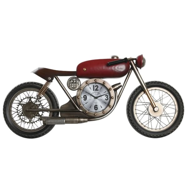 Väggklocka Home ESPRIT Röd Gyllene PVC Metall Motorcykel Vintage 95 x 12 x 43,5 cm