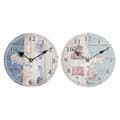 Miniatyrbilde 1 av 4: Veggklokke DKD Home Decor Flerfarget Frontlys Tre MDF Middelhavet (2 enheter) (20 x 3 x 20 cm)