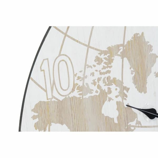 Seinäkello DKD Home Decor Musta Beige Metalli MDF Maailmankartta (58 x 8 x 58 cm)