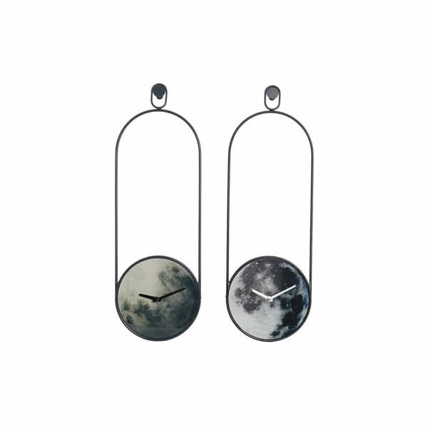 Vægur DKD Home Decor Krystal Grå Jern (20 x 4.5 x 60 cm) (2 pcs)
